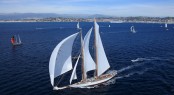 Luxury sailing yacht Elena leading the fleet