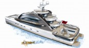Project Oxygen superyacht - aft view Project Oxygen superyacht - aft view
