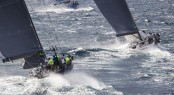 Sailing yacht Stark Raving Mad chases Bronenosec yacht - Photo by Rolex Carlo Borlenghi