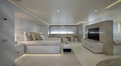 60m CRN motor yacht DARLINGS DANAMA has an exclusive noise cancelling system in the Master Suite.