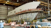 Work continues on the Hatteras 100 Raised Pilothouse motor yacht Work continues on the Hatteras 100 Raised Pilothouse motor yacht