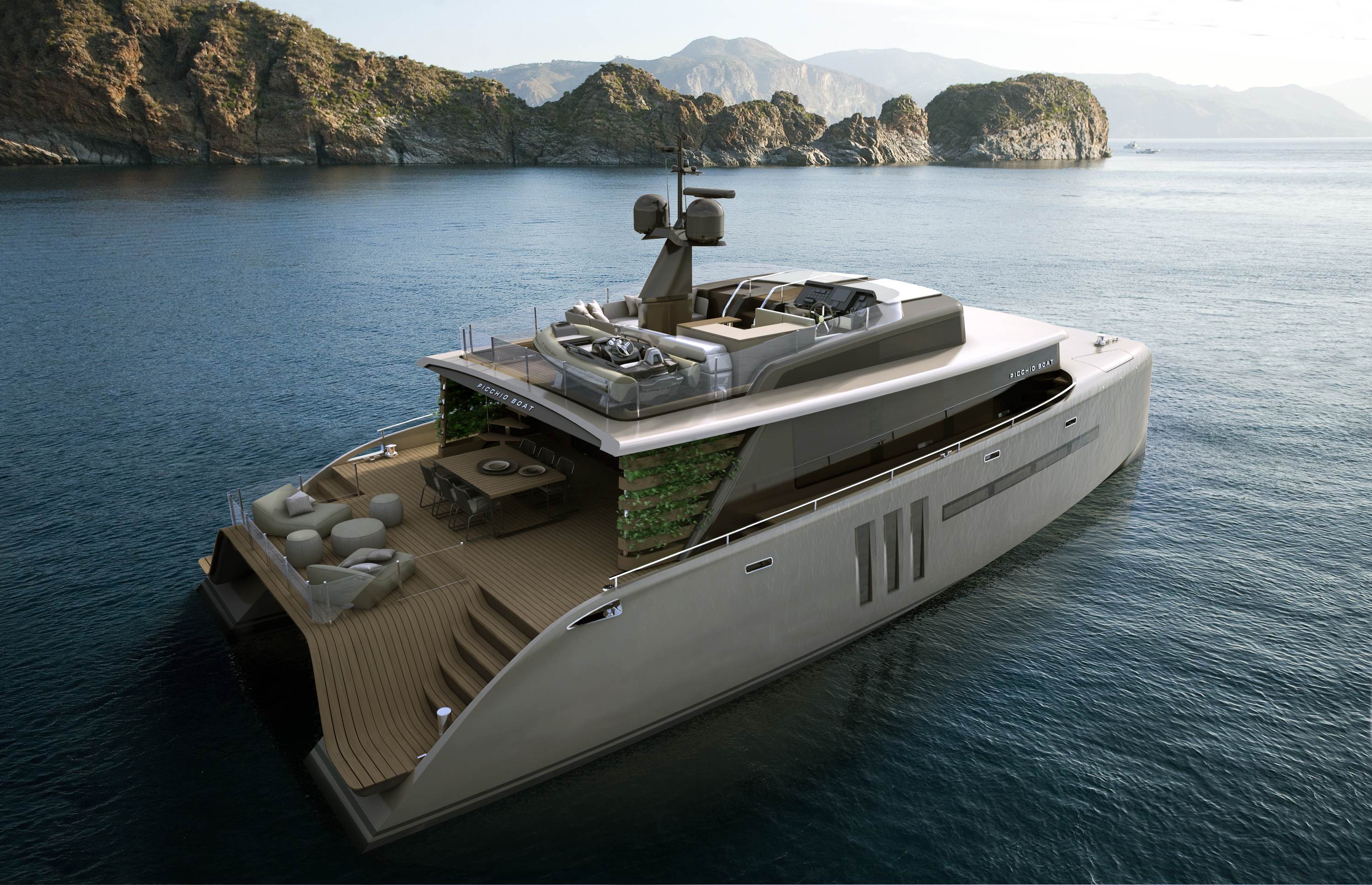 21m catamaran yacht Picchio Boat designed by Christian ...