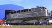 33m sailing yacht Cosmoledo under construction at Alu Marine