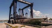 Canados 120 superyacht Far Away at launch - Photo Credit AB Photodesign