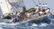 Charter yacht Ranger and Velsheda superyacht racing in the Caribbean - Photo by Claire Matches