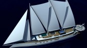 Modern 90m 'Sail Cruise Vessel' yacht concept designed by J. Kinder