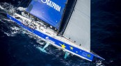 Superyacht Esimit Europa 2 at the front of the fleet - Photo by Rolex Kurt Arrigo