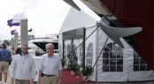 Ron and Rob with Mazu superyacht at the 2012 FLIBS