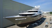 50m Trinity Superyacht Tsumat (T057) Leaving the Yard