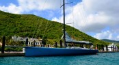 Luxury charter yacht Ran Leopard moored at YCCS Marina, Virgin Gorda (BVI) Photo credit YCCS