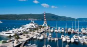 Superyacht marina Porto Montenegro in the Bay of Kotor