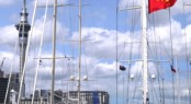 Ron Holland's shot of luxury yacht Christopher and Thalia superyacht at the Viaduct in Auckland