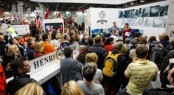 Tremendous support for the #raceforall campaign officially launched by Sir Ben Ainslie at the Tullett Prebon London Boat Show in aid of the Ellen MacArthur Cancer Trust. Photo: Paul Wyeth
