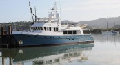 30m motor yacht Maverick afloat and ready to sail after being repainted at Oceania Marine