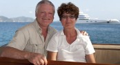 Frances and Michael on board Tenacious yacht in Deadman's Bay