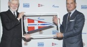Leonardo Ferragamo, Chairman of Nautor&acirc;��s Swan (right) and Captain Richard Woodman, Elder Brother of Trinity House (left) at ClubSwan Reception&Acirc;&copy; onEdition/Nautor&acirc;��s Swan 2013