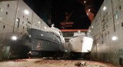 Monte Fino 76 yacht and Echo 85 superyacht stowed safely in the hold