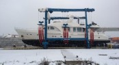Moonen 97 yacht Sofia II being transported from Netherlands to Miami