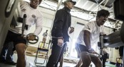 Members of the South African team 'iKaziKati' perform during a physical test on the opening day of the Red Bull Youth America&Atilde;�&Acirc;&acute;s Cup Selection Series