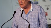 Sports Broadcaster Peter Montgomery announcing the prices