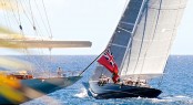 J Class yacht Hanuman practicing in the popular Caribbean yacht charter destination - St. Barths - Photo by Michael Kurtz