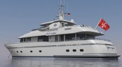 Rendering of the 29m superyacht Belle du Jour by Flevo Ship Holland