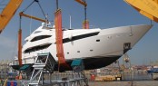 Sunseeker 40M superyacht Princess K being lifted in Southampton