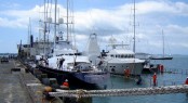 Super Servant 4 in Auckland New Zealand, a popular yachting destination for Dockwise Yacht Transport