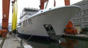 First Nordhavn 120 superyacht Aurora in the tank test