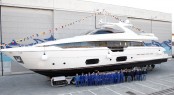 Luxury motor yacht Ferretti 960 at launch