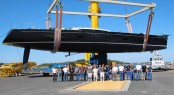 Baltic 107 superyacht Inukshuk at launch
