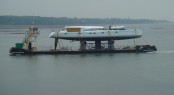Dixon 100 charter yacht Liara being transported to Southampton Yacht Services (SYS) by Complete Marine Freight