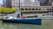 Luxury charter yacht Leopard 3 at Dennis Conners North Cove in NYC
