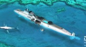 Private submersible yacht MIGALOO concept by motion code: blue