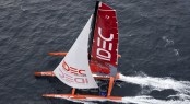 Francis Joyon aboard his 30m trimaran yacht IDEC - upview &Acirc;&copy; JM Liot / DPPI/ IDEC 