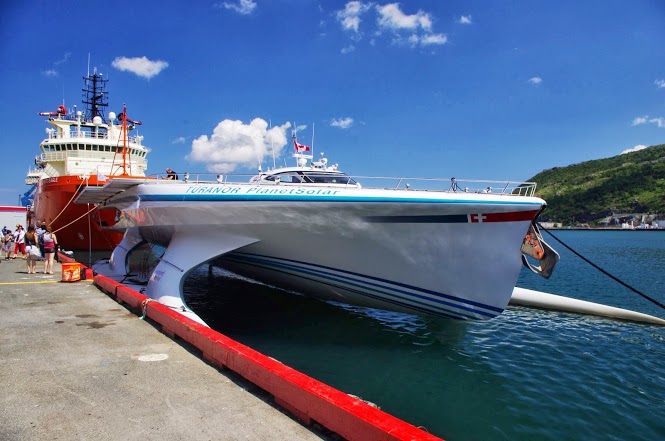 PlanetSolar in St.
 John's in Canada - Photo credit to PlanetSolar