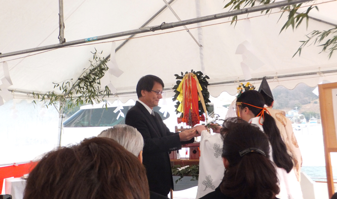 Traditional Japanese Shinto ceremony to launch and christen AGORA Yacht