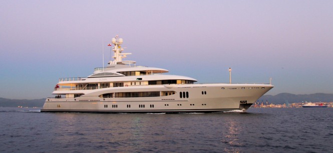 Lurssen-refitted 68m mega yacht Global (ex Kismet) - Photo by Giovanni Romero