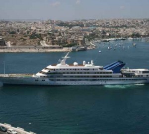 Prince Abdul Aziz entering Msida Marina - Photo Credit Capt. Lawrence Dalli
