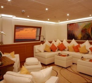 MIRABELLA V Lounge - Courtesy Mirabella Yachts