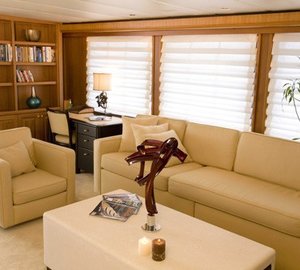 Portside Saloon Including Work Desk Aboard Yacht SILENT WORLD II