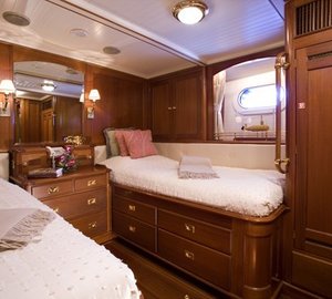 Portside: Yacht AXIA's Twin Bed Cabin Captured