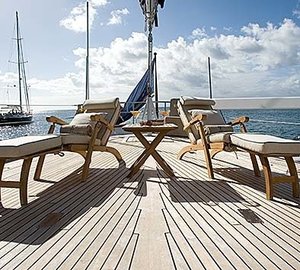 Sun Bathing On Board Yacht AXIA