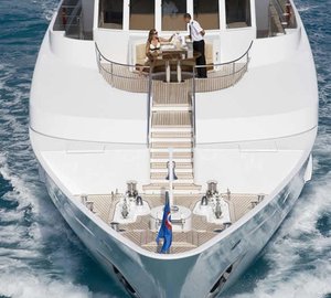 Ship's Bow On Board Yacht PERLE BLEUE