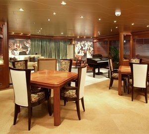 Starboard Side: Yacht PERLE BLEUE's Premier Saloon Captured