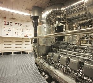 Engine Area On Board Yacht BLUE BREEZE
