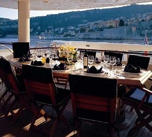 Top Deck Eating/dining Zone On Yacht BLUE BREEZE