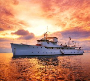 Sunset Dusk Overview On Yacht CALISTO