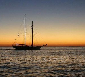 Sunset Dusk Overview On Yacht ADORNATE