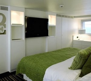 Green Guest's Cabin Aboard Yacht BERZINC